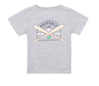 Baseball Shield Short Sleeve Gray Tee