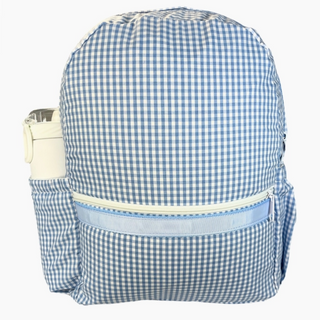 Medium Backpack: Blue Gingham