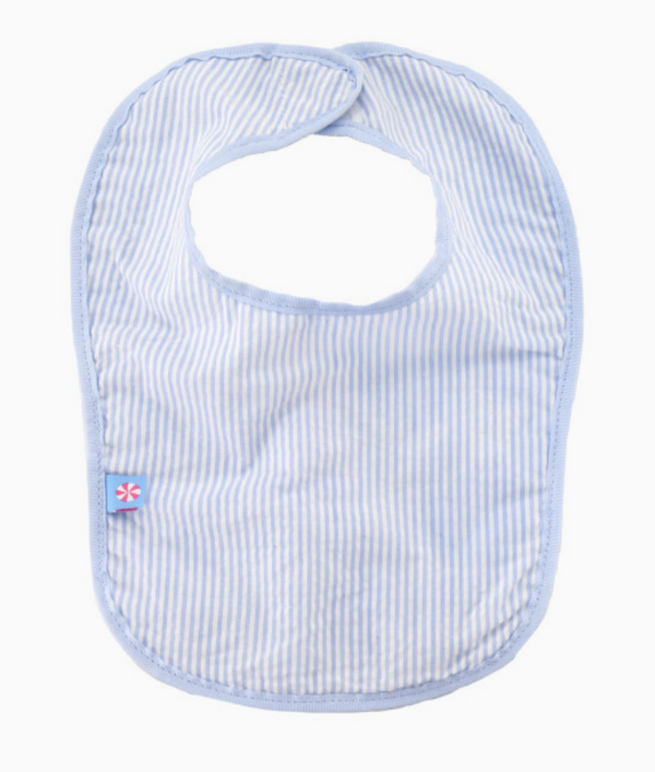 Seersucker Bib: Baby Blue