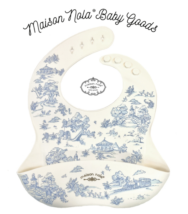 Louisiana-Theme Bibs: Blue Toile