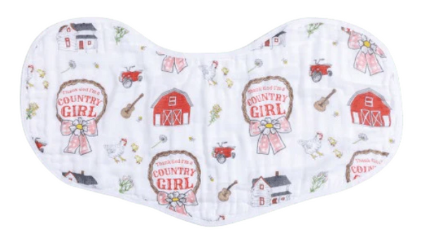 2-in-1 Burp Cloth + Bib: Country Girl