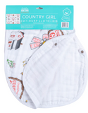 2-in-1 Burp Cloth + Bib: Country Girl