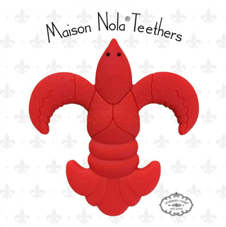 Louisiana-Theme Teether: Crawfish Fleur De Lis