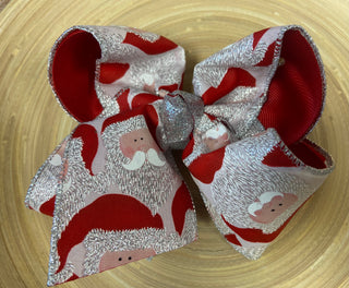 Santa Faces Hair Bow