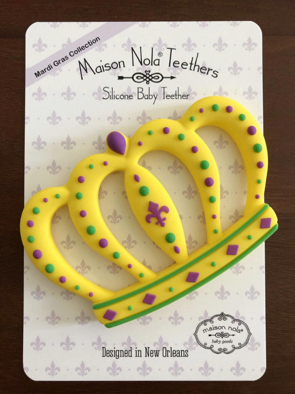 Louisiana-Theme Teether: Mardi Gras Crown