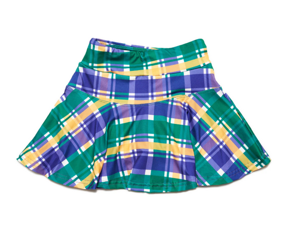 Mardi Gras Youth Madras Plaid Skort: