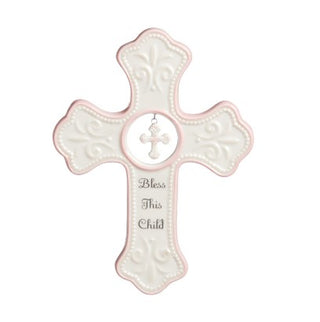 Tender Blessings Pink Hanging Cross