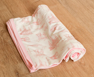 NOLA Toile Bamboo Swaddle Blanket: Pink