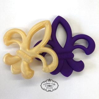 Louisiana-Theme Teether: Yellow Fleur De Lis