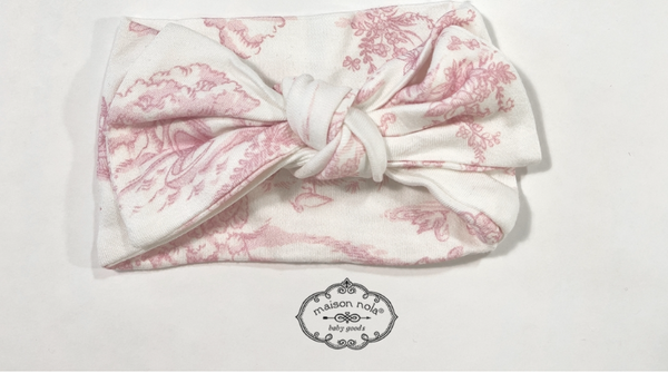 Storyland Toile Bow Headband: Pink