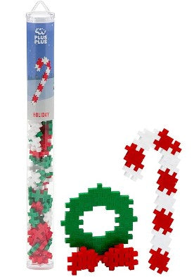 Plus-Plus Puzzle By Number: Holiday Bag Candy Canes