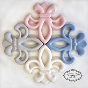 Louisiana-Theme Teether: Blue Fleur De Lis