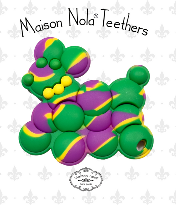 Louisiana-Theme Teether: Marble Bead Dog