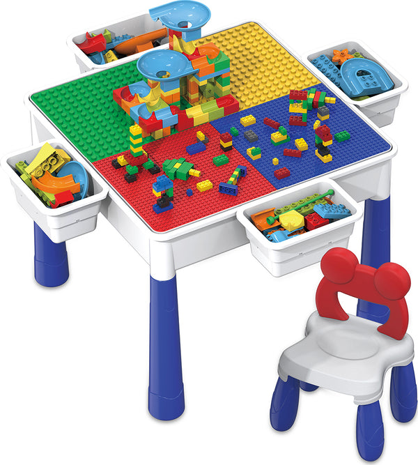 PicassoTiles Large Building Blocks Activity Center Table & Chair Set