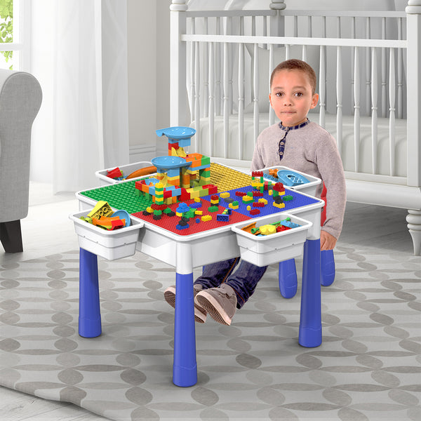 PicassoTiles Large Building Blocks Activity Center Table & Chair Set