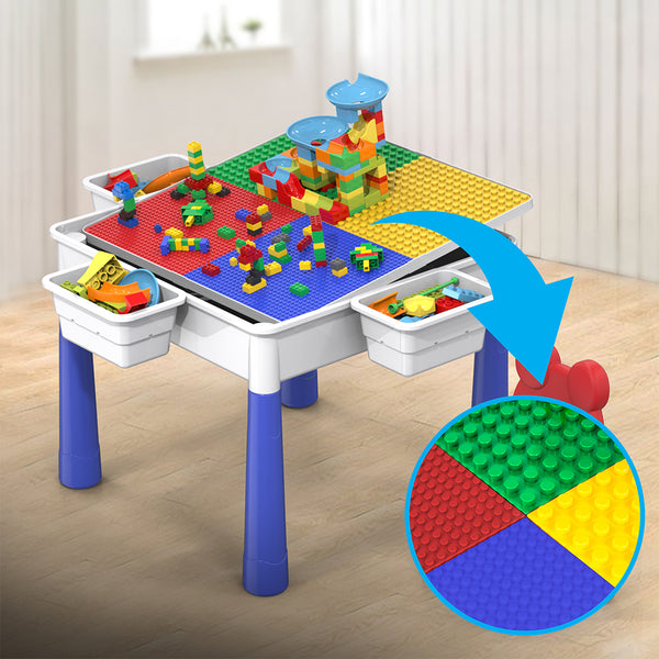 PicassoTiles Large Building Blocks Activity Center Table & Chair Set