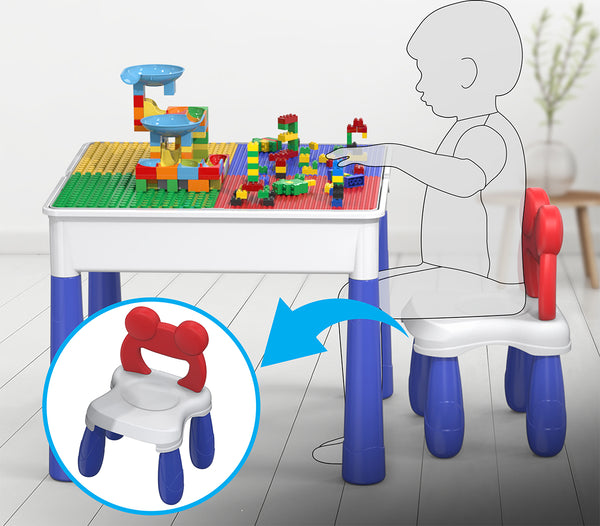 PicassoTiles Large Building Blocks Activity Center Table & Chair Set