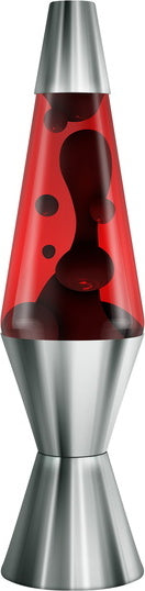 Chrome Plated 14.5" Crimson Black and Red Lava Lamp