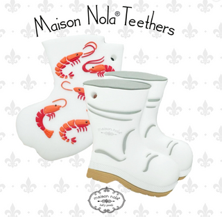 Louisiana-Theme Teether: Shrimp Boots