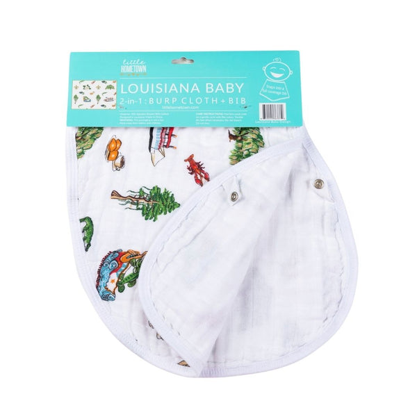 2-in-1 Burp Cloth + Bib: Louisiana