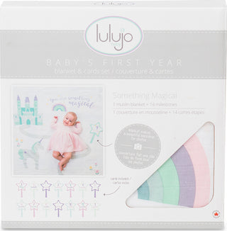 Lulujo “Something Magical” Baby’s First Year Blanket & Cards Set